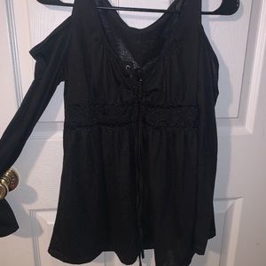 black top with shoulder cut outs